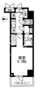 レジディア亀戸 1406 間取り図