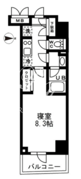 レジディア亀戸 1406 間取り図
