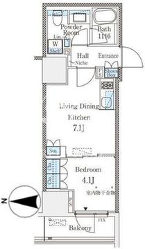 パークキューブ大井町レジデンス 407 間取り図