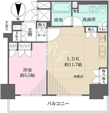 品川タワーフェイス 2508 間取り図