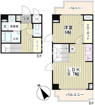 ラフィネ築地 507 間取り図