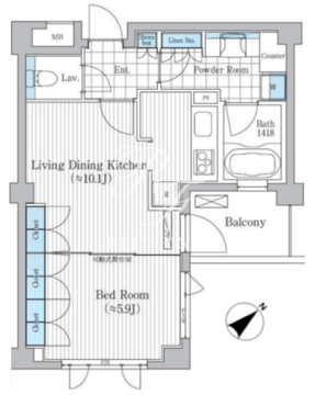 プラチナコート広尾 206 間取り図