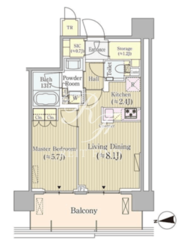 パークシティ中央湊ザタワー 703 間取り図
