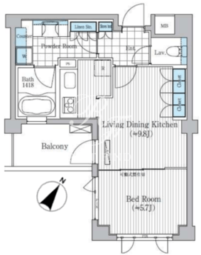 プラチナコート広尾 303 間取り図