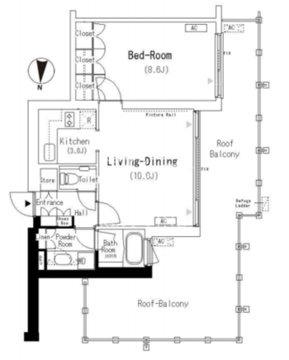 ルミークアン南麻布 712 間取り図
