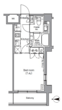 ディームス麻布狸穴町 510 間取り図