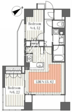 パークハウス八丁堀リバーサイド 204 間取り図