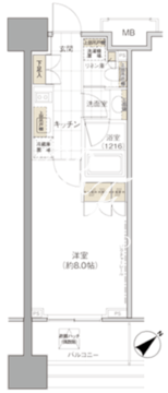 パークハビオ西新宿 1104 間取り図