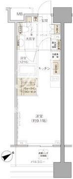 パークハビオ西新宿 1305 間取り図
