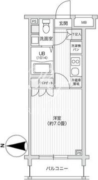 レジディア笹塚2 217 間取り図