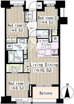 ザ・パークハウス山吹神楽坂 707 間取り図