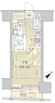 レビスタ白金高輪 402 間取り図