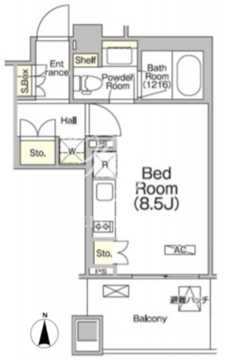 ボヌール日本橋浜町 304 間取り図