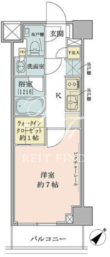ザ・パークワンズ目黒不動前 610 間取り図