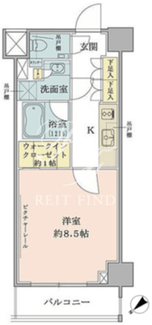 ザ・パークワンズ目黒不動前 605 間取り図