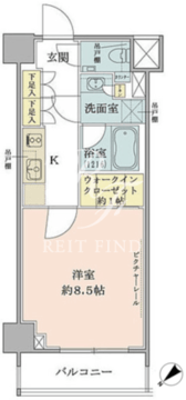 ザ・パークワンズ目黒不動前 604 間取り図