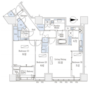 ブリリア一番町 403 間取り図