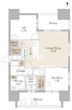 ライトテラス新宿御苑 1506 間取り図