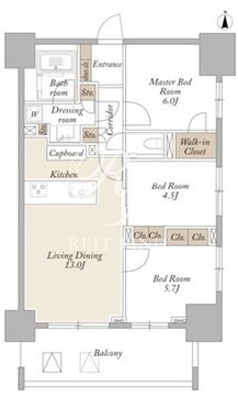 ライトテラス新宿御苑 802 間取り図