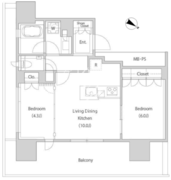 ウェリスタワー愛宕虎ノ門 1105 間取り図