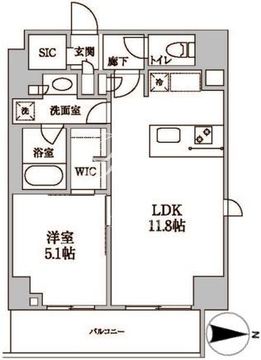 レジディア中延2 1201 間取り図