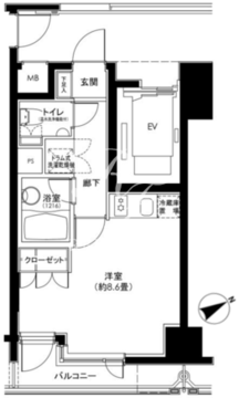 カスタリア日本橋 1002 間取り図