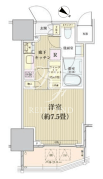 パークリュクス白金高輪 1008 間取り図
