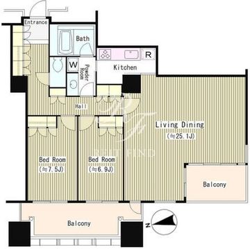 六本木ヒルズレジデンス B707 間取り図