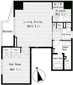 レガーロ西早稲田 1404 間取り図