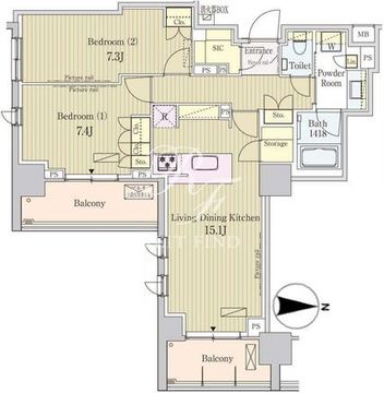 パークアクシス池田山 1204 間取り図