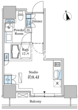 ベルファース芝浦タワー 1408 間取り図
