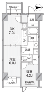 シーズンフラッツ錦糸町パークサイド 202 間取り図
