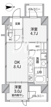 シーズンフラッツ錦糸町パークサイド 301 間取り図