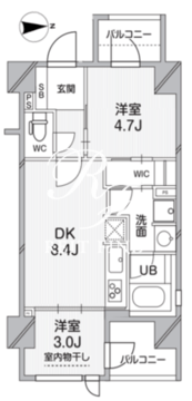 シーズンフラッツ錦糸町パークサイド 401 間取り図