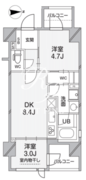 ドゥーエ錦糸町 701 間取り図