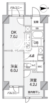 シーズンフラッツ錦糸町パークサイド 602 間取り図