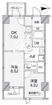シーズンフラッツ錦糸町パークサイド 802 間取り図