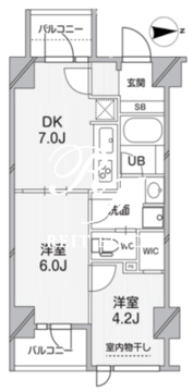 シーズンフラッツ錦糸町パークサイド 902 間取り図