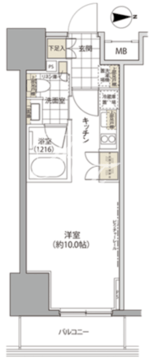 パークハビオ上野3丁目 703 間取り図