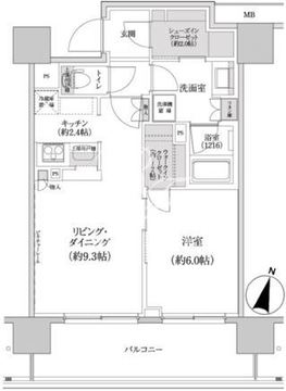 パークハビオ渋谷本町レジデンス 1303 間取り図