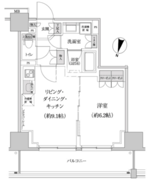 パークハビオ渋谷本町レジデンス 312 間取り図