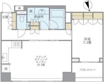 アパートメンツタワー麻布十番 1301 間取り図