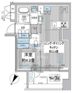 イニシア築地レジデンス 206 間取り図