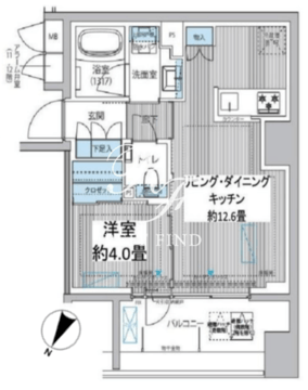 イニシア築地レジデンス 308 間取り図