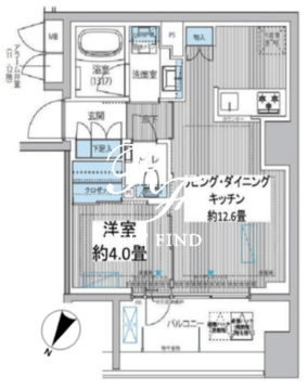 イニシア築地レジデンス 1008 間取り図