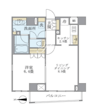 アパートメンツ白金三光坂 305 間取り図