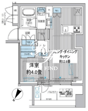 イニシア築地レジデンス 1106 間取り図