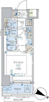 ＳＳ．ＦＬＡＴ北品川 202 間取り図