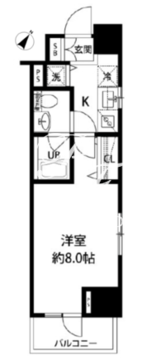 ルクレ日本橋馬喰町 1007 間取り図