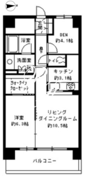 パークキューブ東品川 405 間取り図